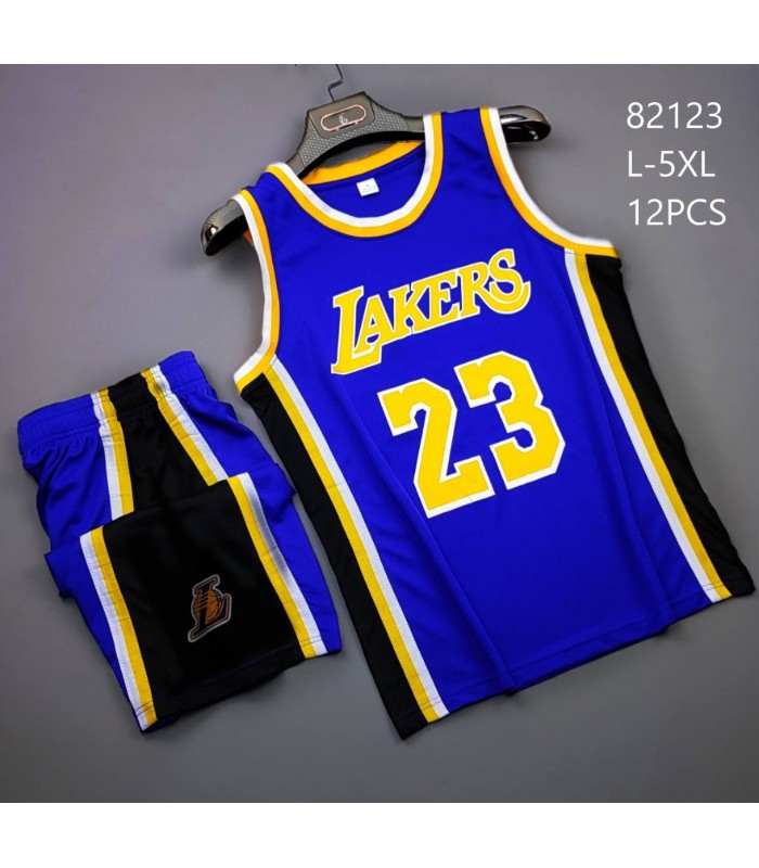 ست رکابی و شورت بسکتبالی لیکرز Lakers 2023 Jersey Blue