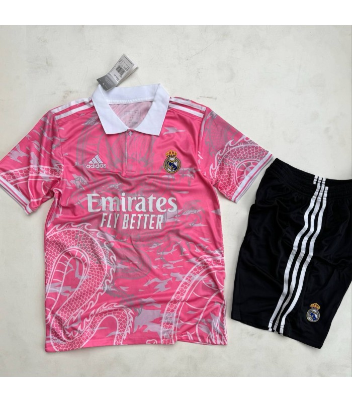 کیت و شورت بچگانه کانسپت دراگون صورتی رئال مادرید Real Madrid Dragon kit kid's Pink