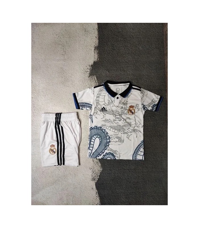 کیت و شورت بچگانه کانسپت سفید دراگون رئال مادرید Real Madrid Dragon kit kid's White