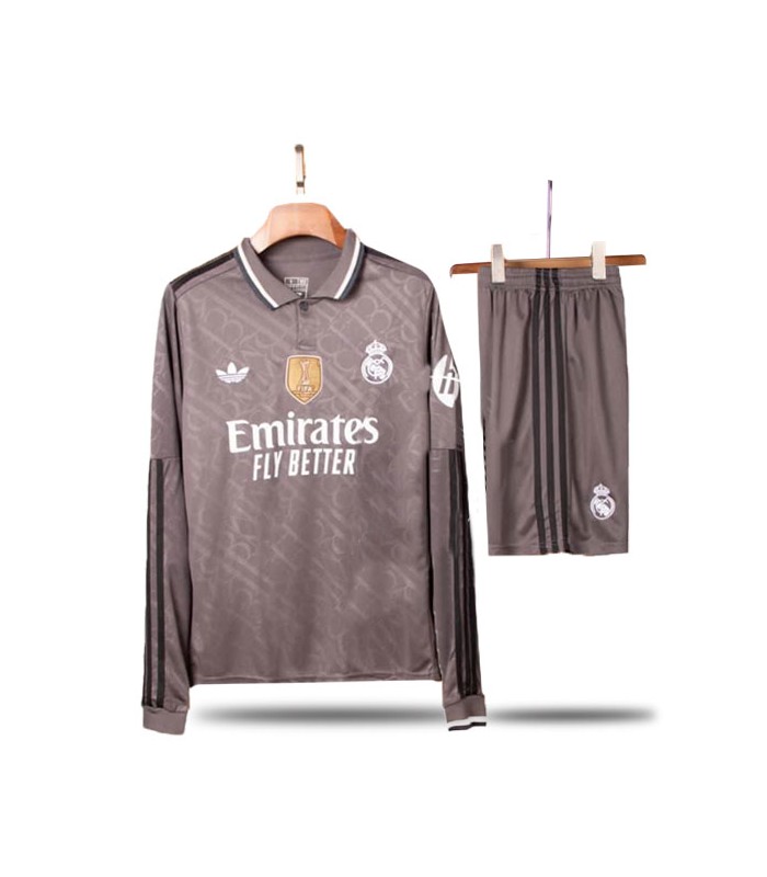 کیت و شورت دوم رئال مادرید آستین بلند 2024/2025 Real Madrid Away Kit With Short