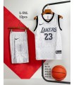 کیت و شورت بسکتبالی سفید لیکرز Lakers Basketball Kit 2025 White