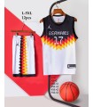 کیت و شورت بسکتبالی مشکی سفید آلمان Germani Basketball Kit 2025 Black White