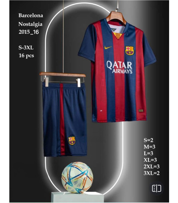 کیت و شورت کلاسیک 2015-16 بارسلونا Barceona Classic kit home 2015-16