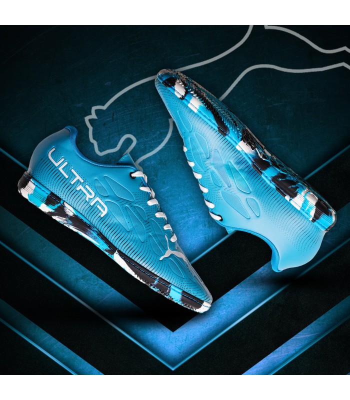 کفش فوتسال پوما اولترا فیروزه ای طرح اصلی Puma Ultra IC Indoor