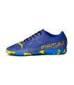 کفش فوتسال پوما اولترا آبی طلایی طرح اصلی Puma Ultra IC Indoor