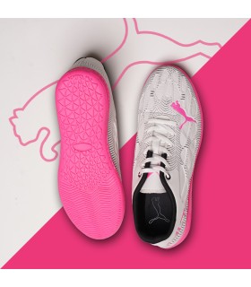 کفش فوتسال پوما اولترا سفید صورتی طرح اصلی Puma Ultra IC Indoor