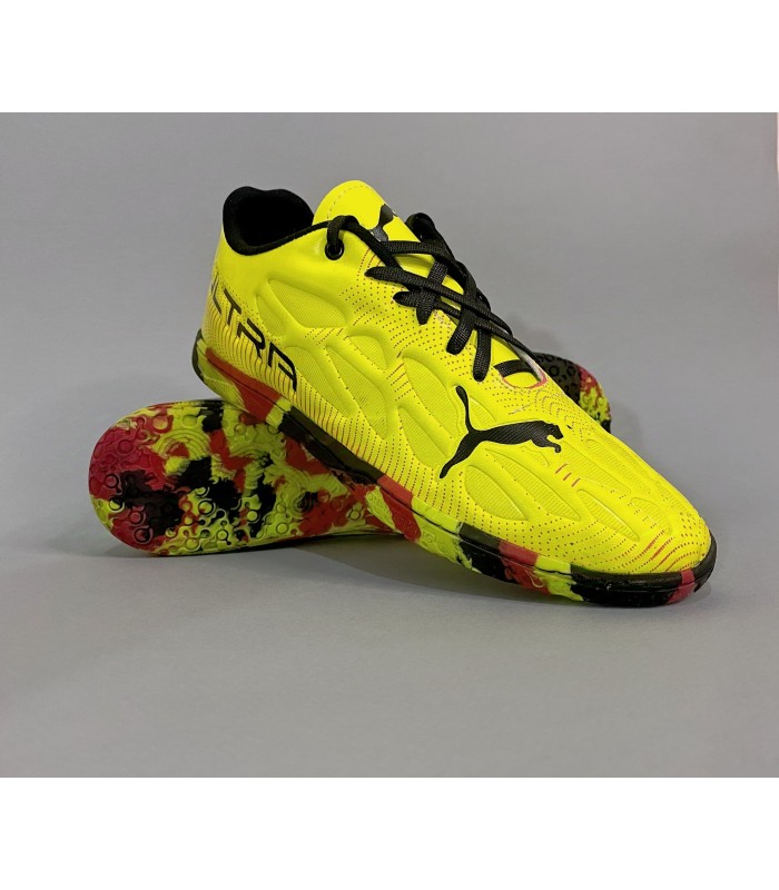کفش فوتسال پوما اولترا لیمویی طرح اصلی Puma Ultra IC Indoor
