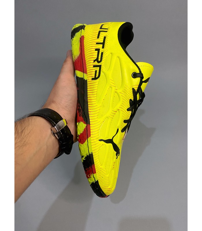 کفش فوتسال پوما اولترا لیمویی طرح اصلی Puma Ultra IC Indoor
