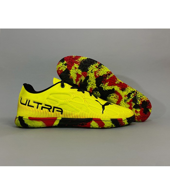 کفش فوتسال پوما اولترا لیمویی طرح اصلی Puma Ultra IC Indoor
