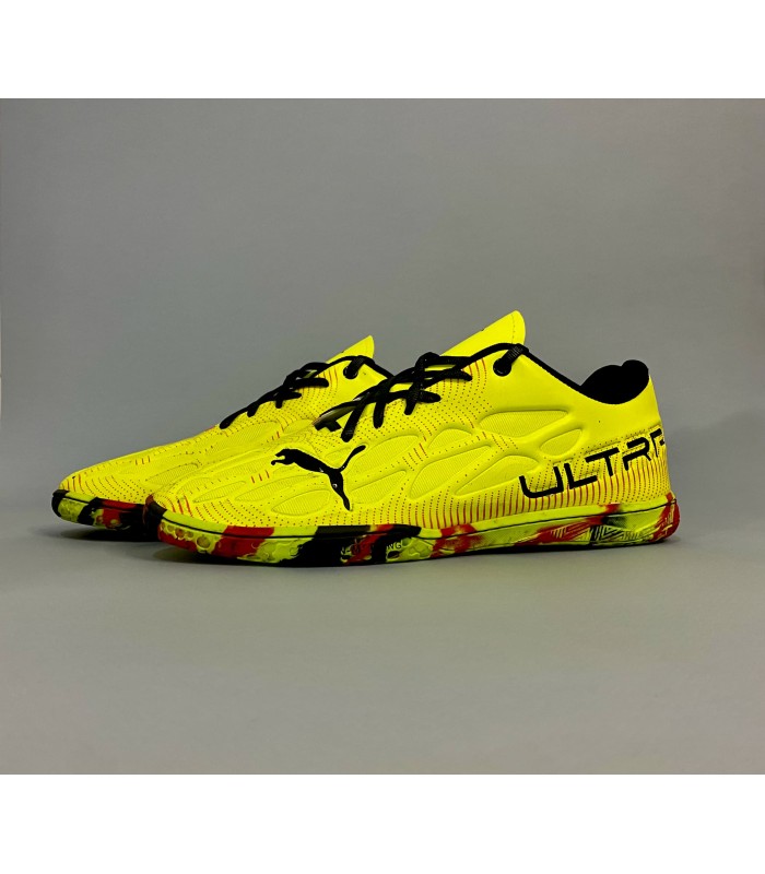 کفش فوتسال پوما اولترا لیمویی طرح اصلی Puma Ultra IC Indoor