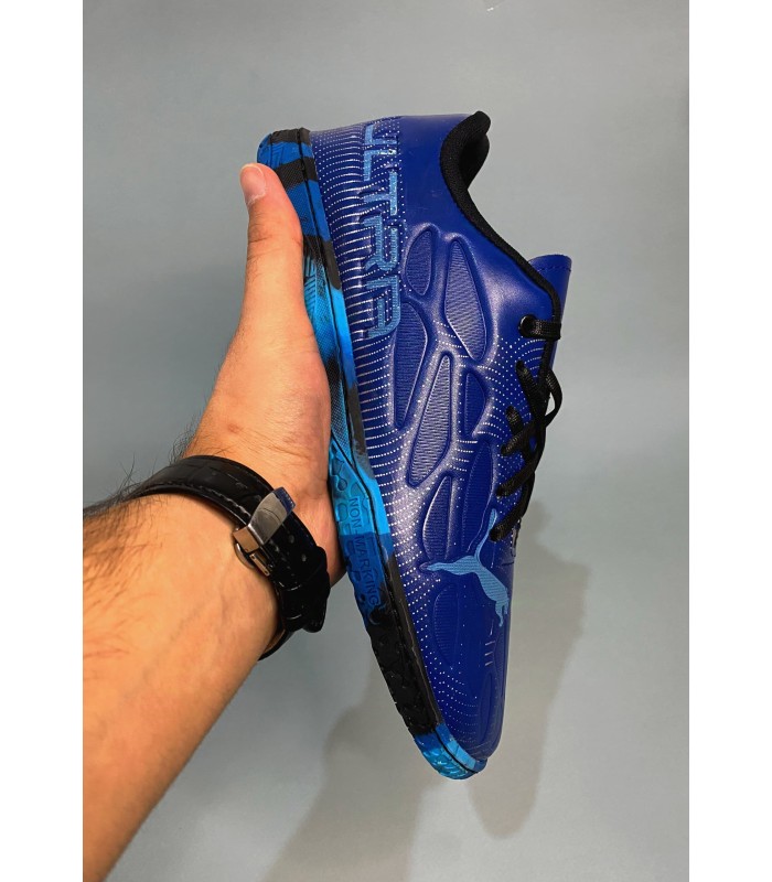 کفش فوتسال پوما اولترا آبی کاربُنی طرح اصلی Puma Ultra IC Indoor