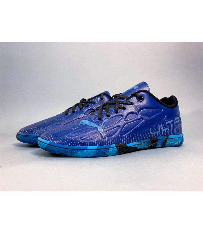 کفش فوتسال پوما اولترا آبی کاربُنی طرح اصلی Puma Ultra IC Indoor