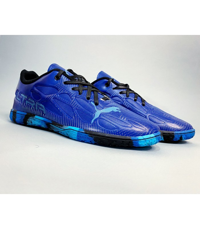کفش فوتسال پوما اولترا آبی کاربُنی طرح اصلی Puma Ultra IC Indoor