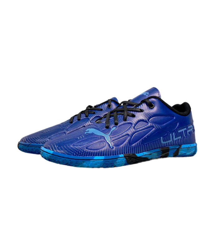 کفش فوتسال پوما اولترا آبی کاربُنی طرح اصلی Puma Ultra IC Indoor
