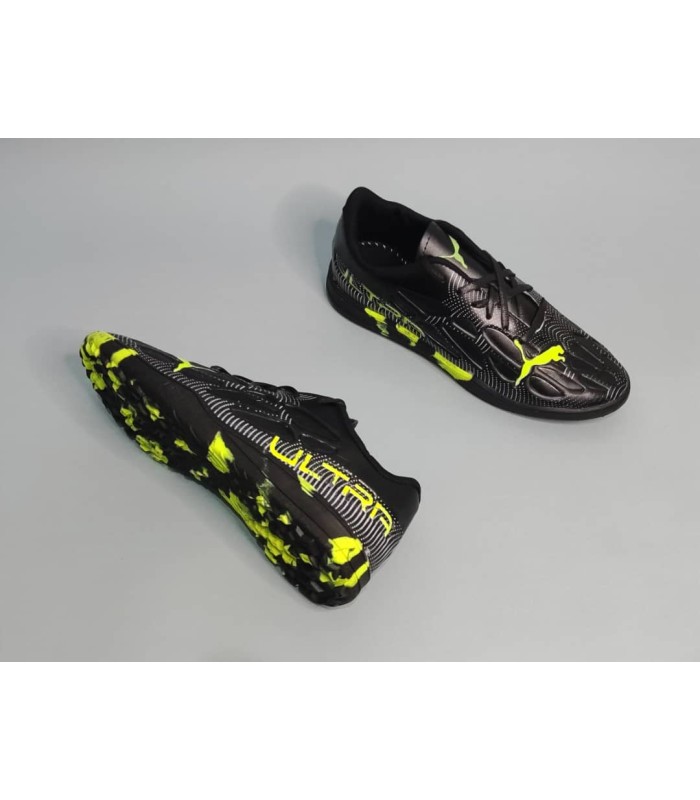 کفش فوتسال پوما اولترا مشکی سبز طرح اصلی Puma Ultra IC Indoor