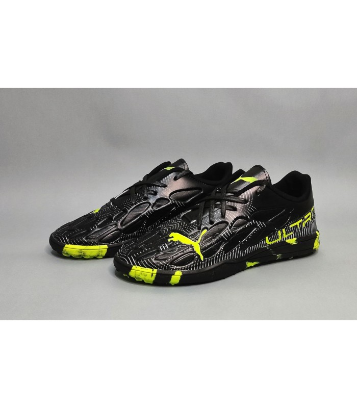 کفش فوتسال پوما اولترا مشکی سبز طرح اصلی Puma Ultra IC Indoor