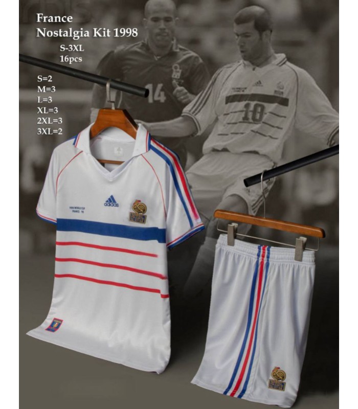 کیت و شورت کلاسیک 1998 فرانسه France Classic Kit 1998 With Short