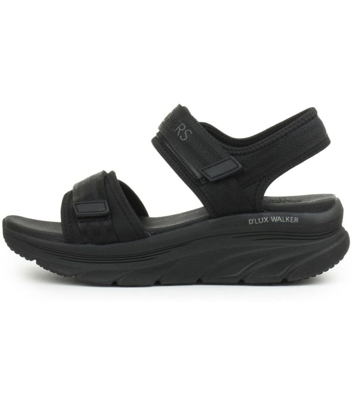 صندل زنانه اسکچرز مشکی اصل Skechers D'LUX WALKER ADORED DAYS Flat sandals 119823-BBK
