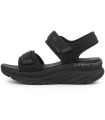 صندل زنانه اسکچرز مشکی اصل Skechers D'LUX WALKER ADORED DAYS Flat sandals 119823-BBK