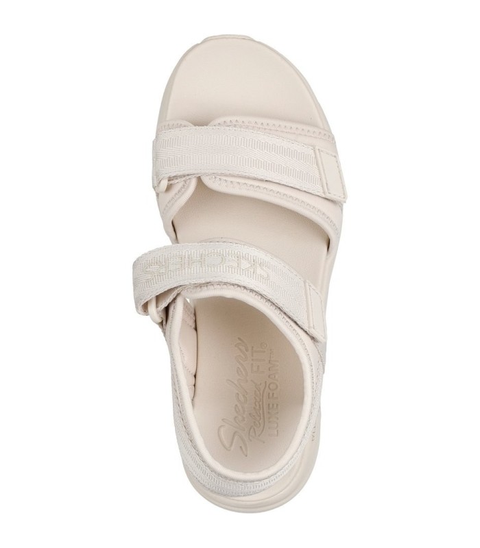 صندل زنانه اسکچرز کرم اصل Skechers D'LUX WALKER ADORED DAYS Flat sandals 119823-NAT