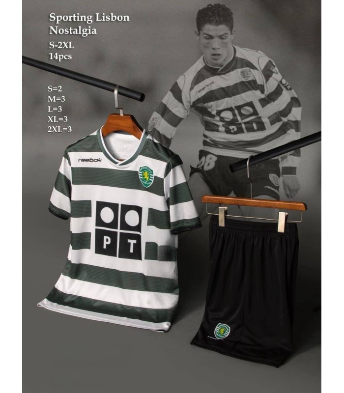 تیشرت و شورت کلاسیک اسپورتینگ لیسبون Lisbon Classic 2001 Pleyer