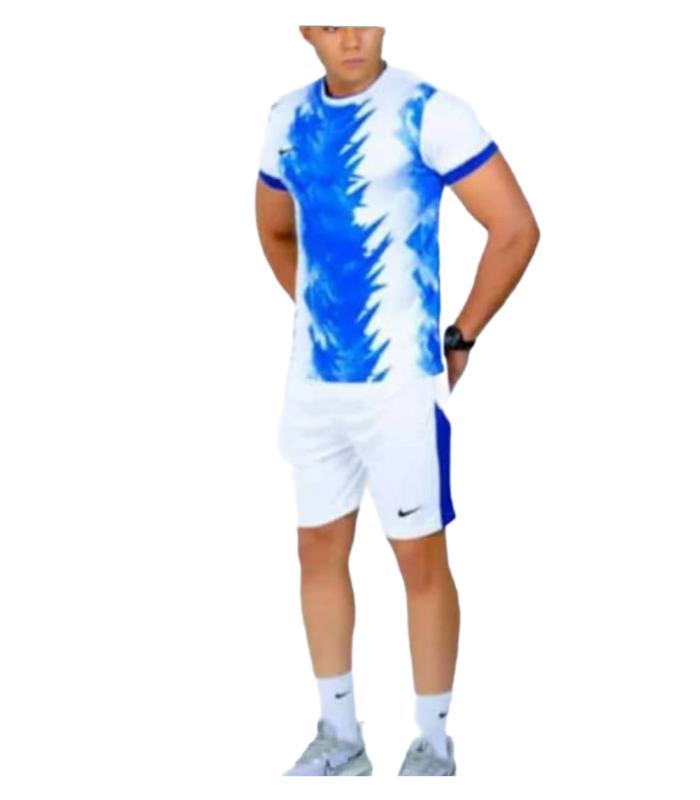 تیشرت و شورت باشگاهی نایک مردانه آبی سفید Nike Men's club t-shirt and shorts