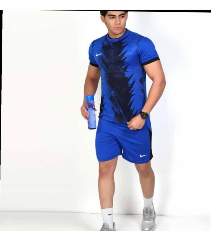 تیشرت و شورت باشگاهی نایک مردانه آبی مشکی Nike Men's club t-shirt and shorts