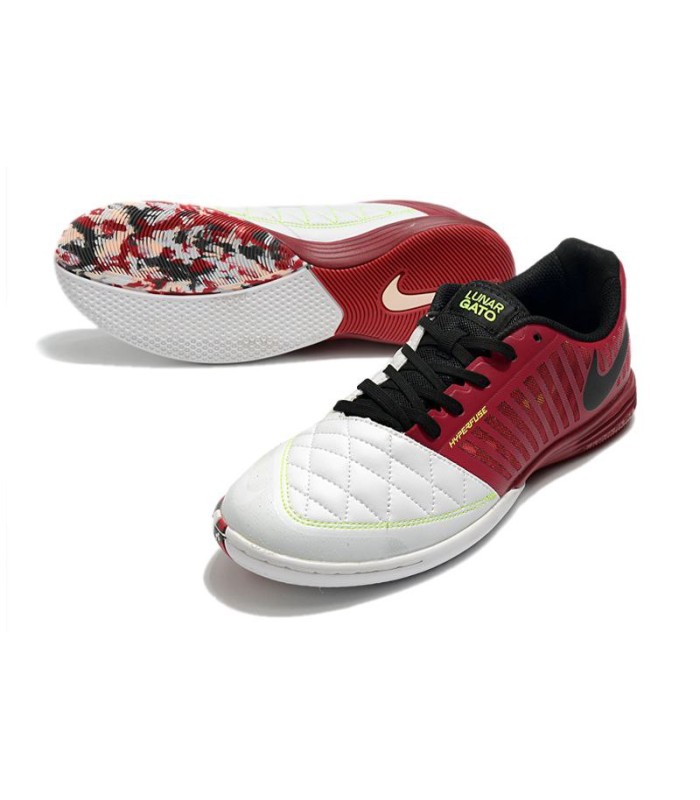 کفش فوتسال لونارگتو طرح اصلی زرشکی سفید Nike Lunargato II Indoor