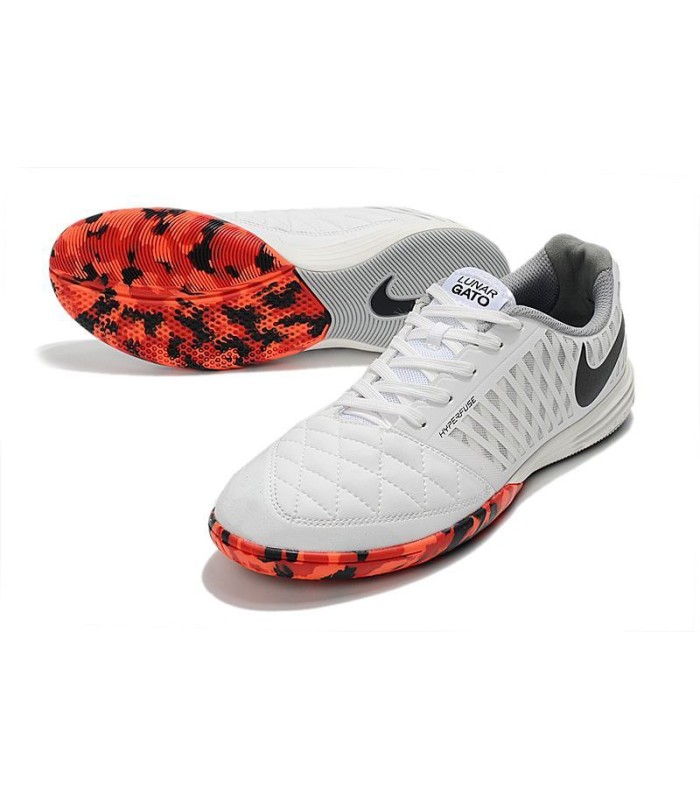 کفش فوتسال لونارگتو طرح اصلی سفید قرمز Nike Lunargato II Indoor