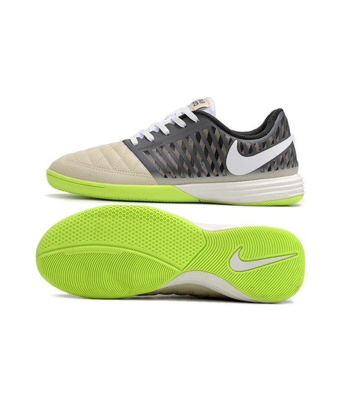 کفش فوتسال لونارگتو طرح اصلی طوسی سبز Nike Lunargato II Indoor