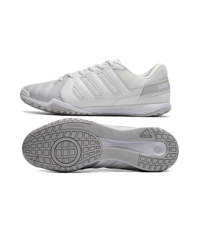 کفش فوتسال آدیداس تاپ سالا طرح اصلی سفید طوسی ADIDAS Top Sala MD Futsal Boot WG