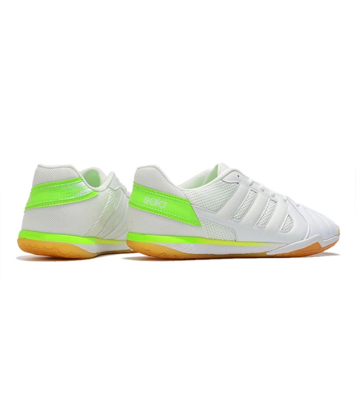 کفش فوتسال آدیداس تاپ سالا طرح اصلی سفید سبز ADIDAS Top Sala MD Futsal Boot WG