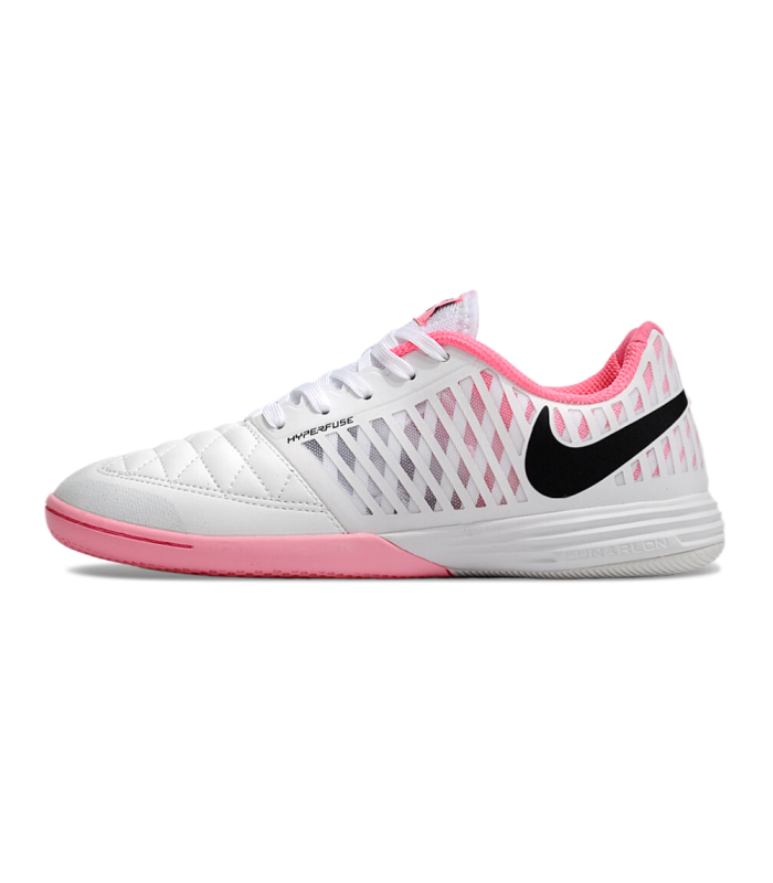 کفش فوتسال لونارگتو طرح اصلی سفید صورتی Nike Lunargato II Indoor