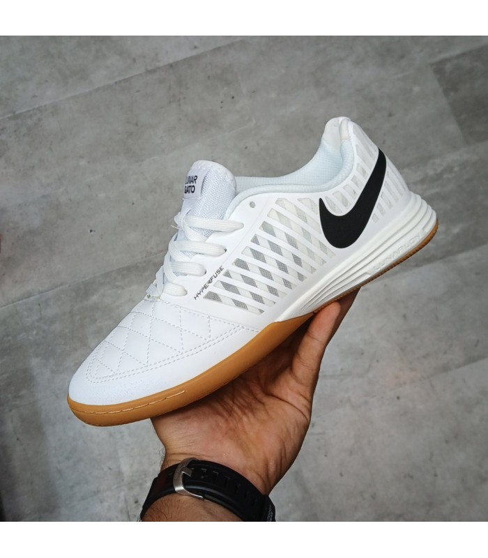 کفش فوتسال لونارگتو طرح اصلی سفید Nike Lunargato II Indoor