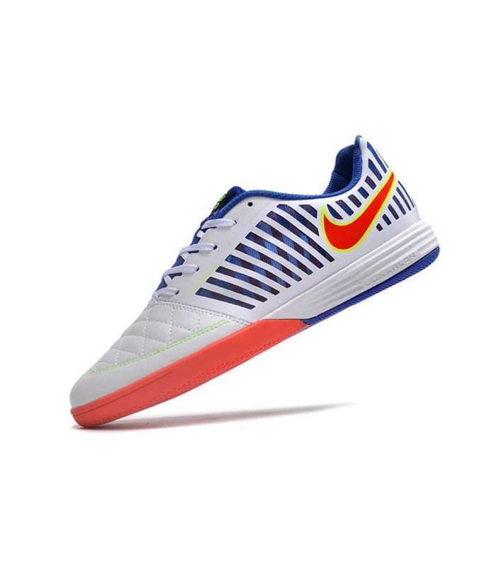 کفش فوتسال لونارگتو طرح اصلی سفید آبی قرمز Nike Lunargato II Indoor