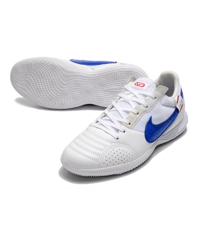 کفش فوتسال نایک استریت گتو طرح اصلی سفید آبی Nike Street Gato IC Indoor