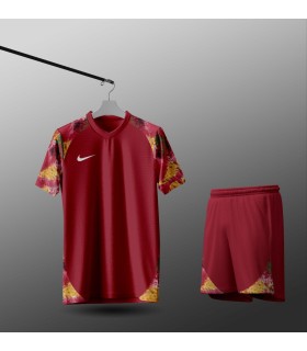 تیشرت و شورت باشگاهی نایک قرمز زرد Nike Men's club t-shirt and shorts