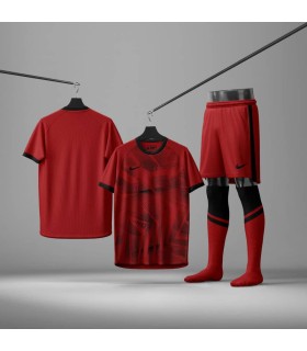 ست تیشرت،شورت و جوراب باشگاهی نایک قرمز مشکی Nike Men's club t-shirt and shorts