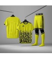 ست تیشرت،شورت و جوراب باشگاهی آدیداس زرد مشکی Adidas Men's club t-shirt and shorts