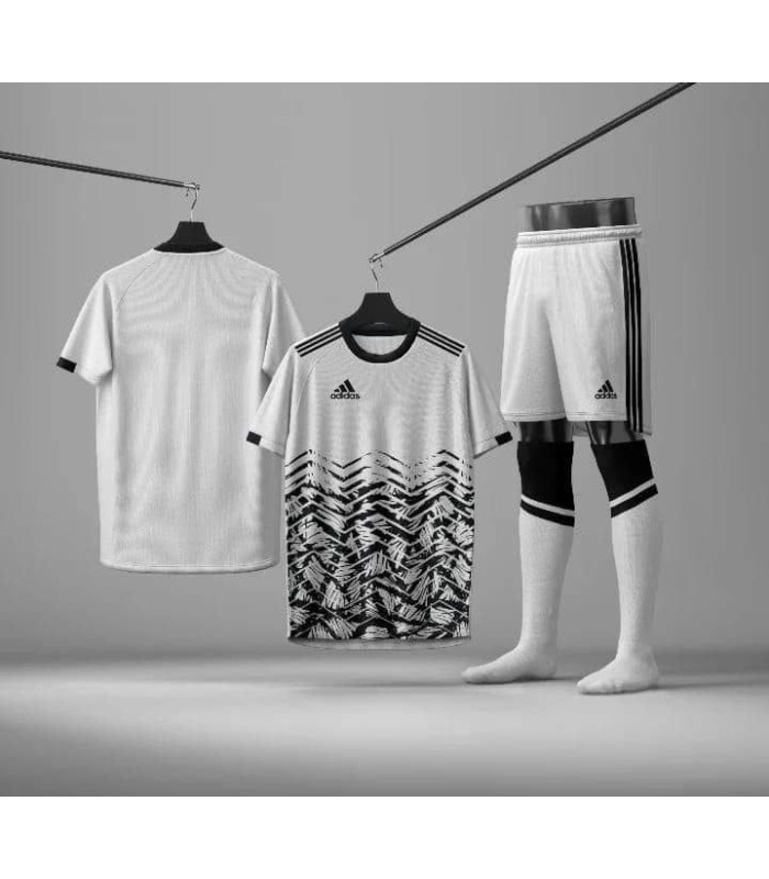 ست تیشرت،شورت و جوراب باشگاهی آدیداس سفید مشکی Adidas Men's club t-shirt and shorts