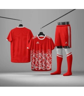 ست تیشرت،شورت و جوراب باشگاهی آدیداس قرمز سفید Adidas Men's club t-shirt and shorts