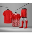 ست تیشرت،شورت و جوراب باشگاهی آدیداس قرمز سفید Adidas Men's club t-shirt and shorts