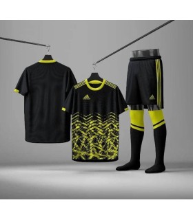 ست تیشرت،شورت و جوراب باشگاهی آدیداس مشکی زرد Adidas Men's club t-shirt and shorts