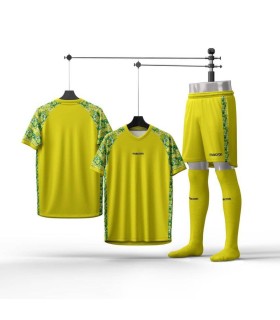 ست تیشرت،شورت و جوراب باشگاهی مکرون زرد سبز Macron Men's club t-shirt and shorts