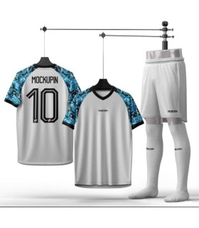 ست تیشرت،شورت و جوراب باشگاهی مکرون سفید آبی Macron Men's club t-shirt and shorts