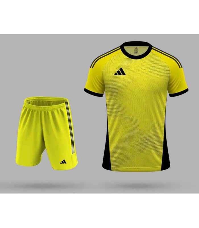 تیشرت و شورت باشگاهی آدیداس زرد مشکی Adidas Men's club t-shirt and shorts