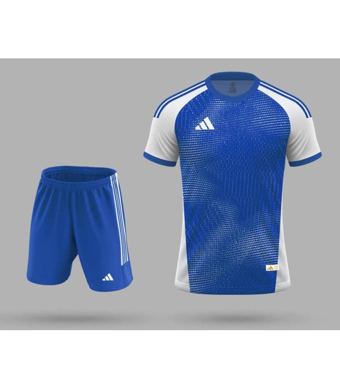 تیشرت و شورت باشگاهی آدیداس آبی سفید Adidas Men's club t-shirt and shorts