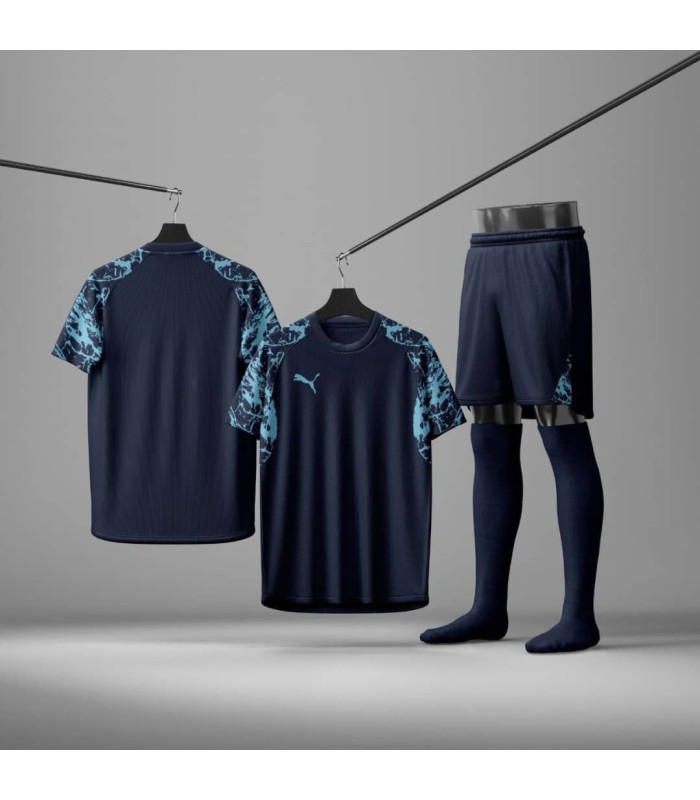 ست تیشرت،شورت و جوراب باشگاهی پوما سورمه ای آبی Puma Men's club t-shirt and shorts