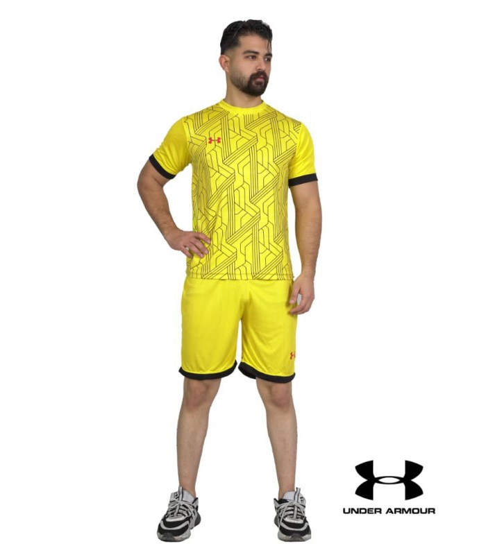 تیشرت و شورت باشگاهی آندر آرمور زرد Under Armor Men's club t-shirt and shorts