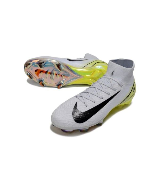 کفش فوتبال نایک مرکوریال سوپرفلای طرح اصلی Nike Zoom Mercurial Superfly 10 Elite FG White Black Volt